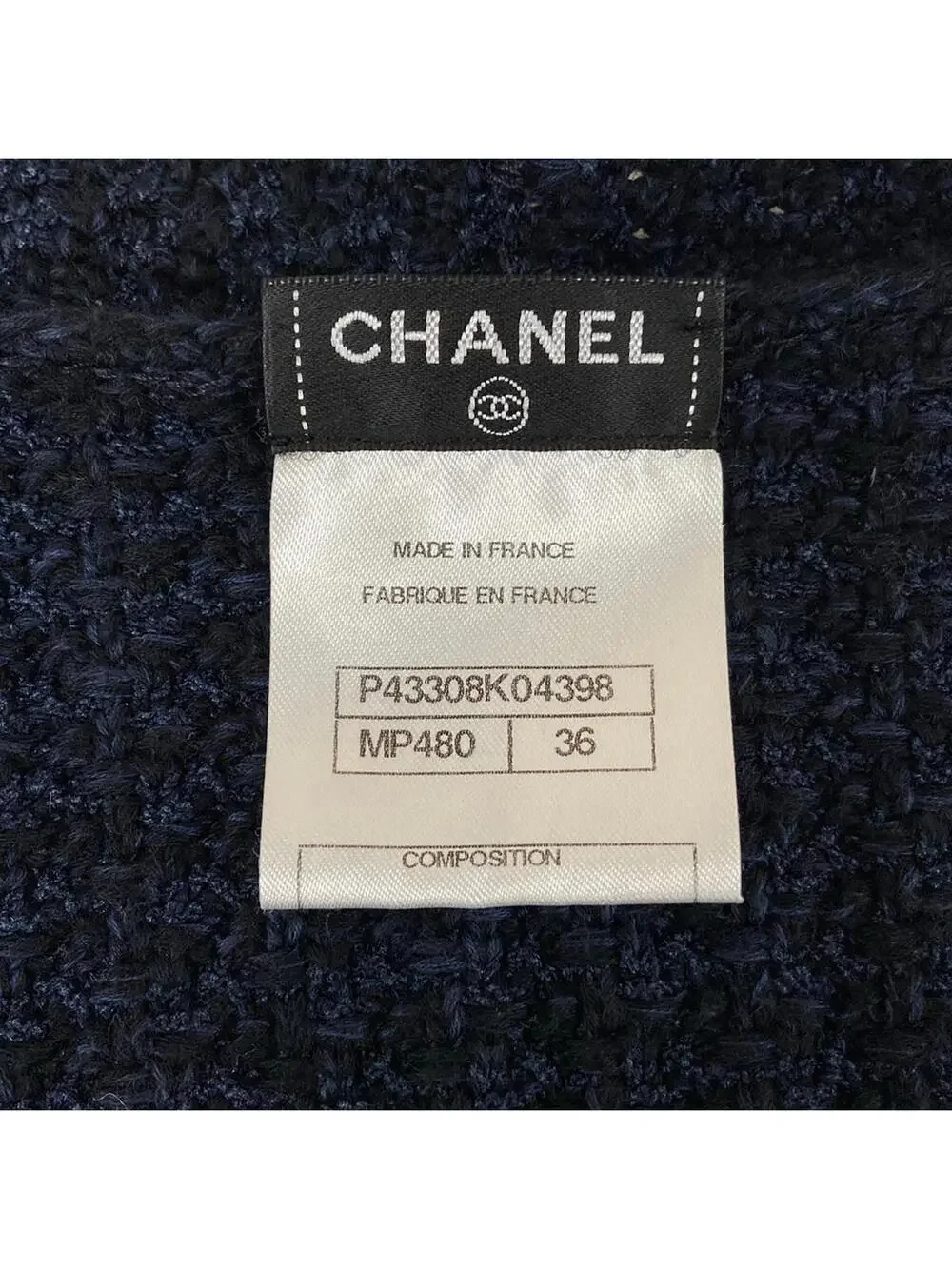 Chanel Navy Black [Outer Fabric] Cotton #285662C10B